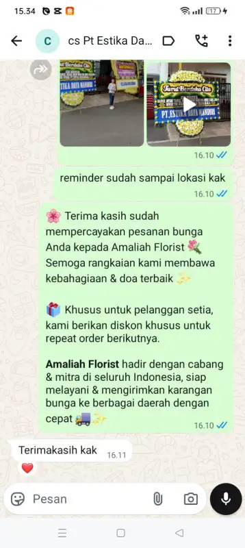 Testimonial Papan Bunga duka HULU SUNGAI TENGAH